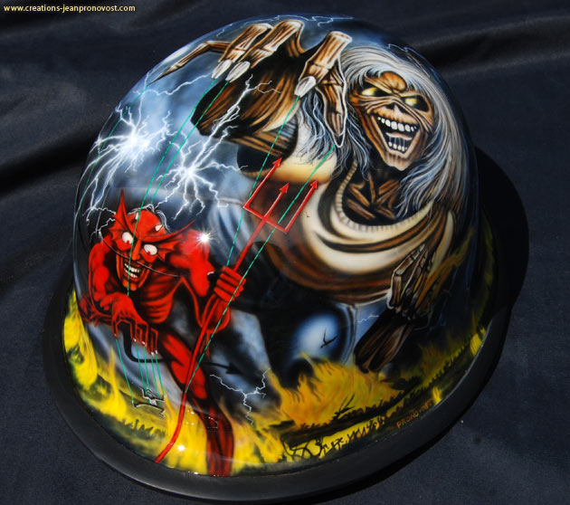 Airbrush Iron Maiden - Number of the Beast - Airbrush Montreal