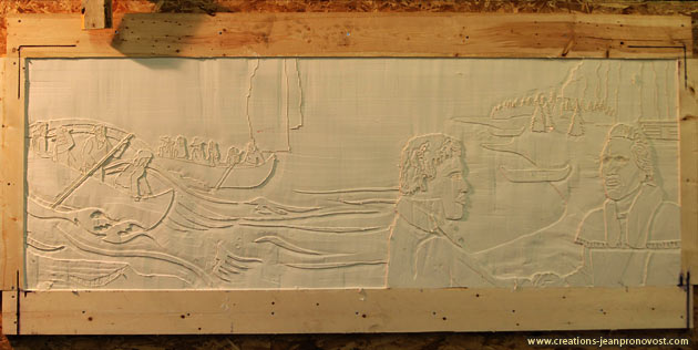 Sculpture bas-relief en production