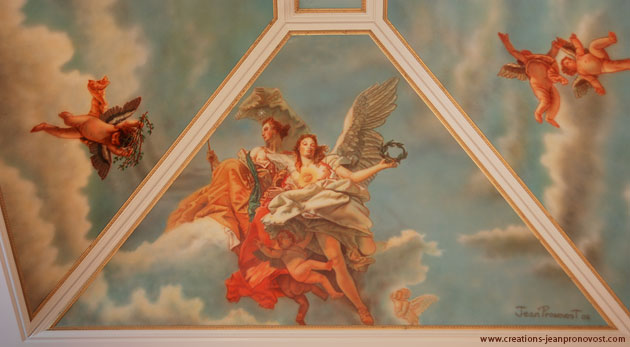 Détail de la murale de « La noblesse et la vertu » exécutée au airbrush
