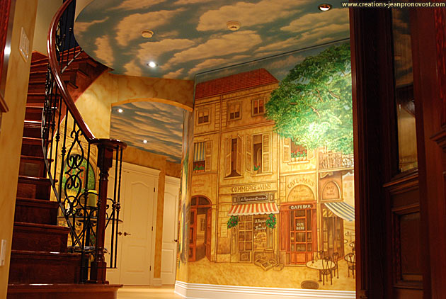 Murale décorative intérieur Paris rustique