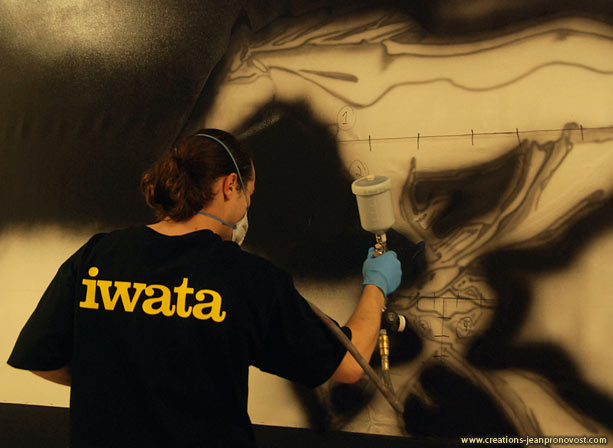 Jean Pronovost, Iwata airbrush, mural, Montreal