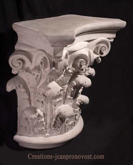 colonne corynthienne, colonne grecque , decoration grecque, decor classique. ornement grecque Quebec, sculpture quebec.