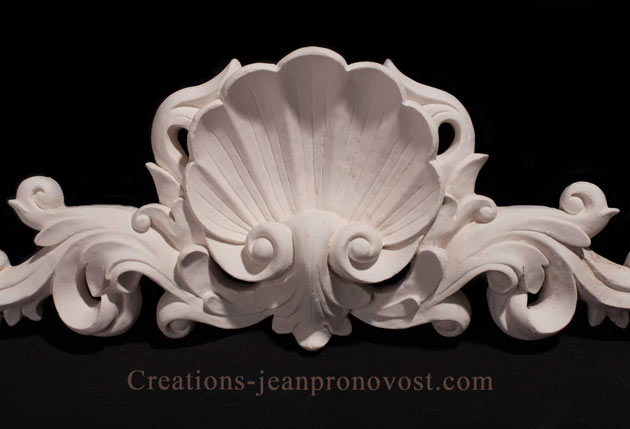 decorative shell plaque, shell ornament, decorative sculpture canada