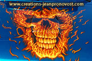 Airbrush fire skull 