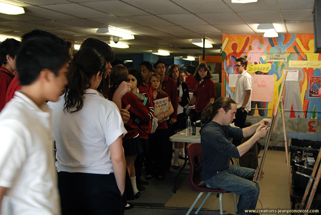 Live airbrush demonstration in Montreal by painter artist Jean Pronovost